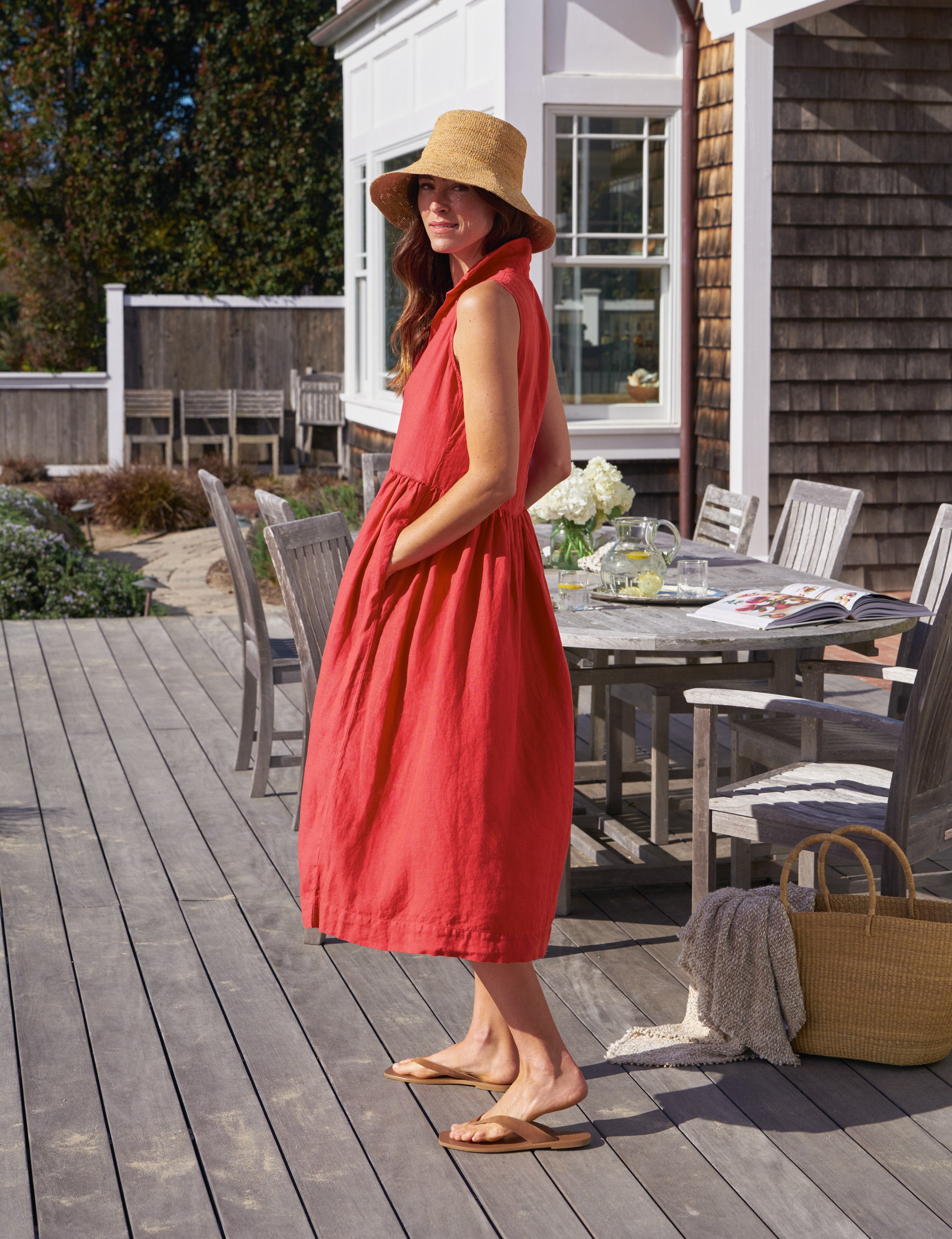 DAPHNE Summer Red, Washed Linen DAPHNE Summer Red, Washed Linen