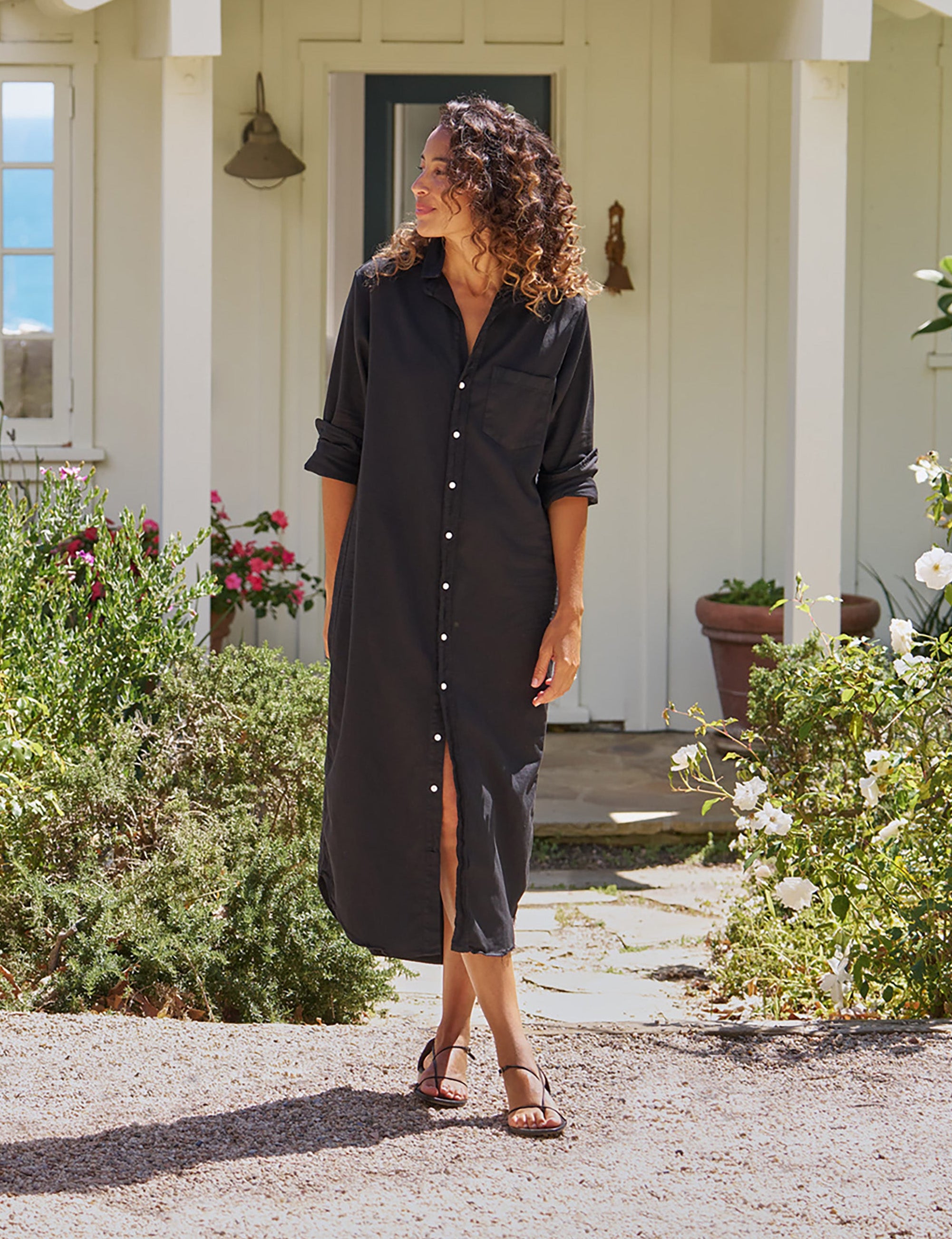 black button down dress Bella Dahl Roll Sleeve Pocket Shirt - Vintage Usually the transport time is 7 Frank & Eileen Rory Black,