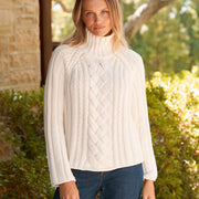 COTSWOLDS TURTLENECK Ivory, Pure Italian Cotton