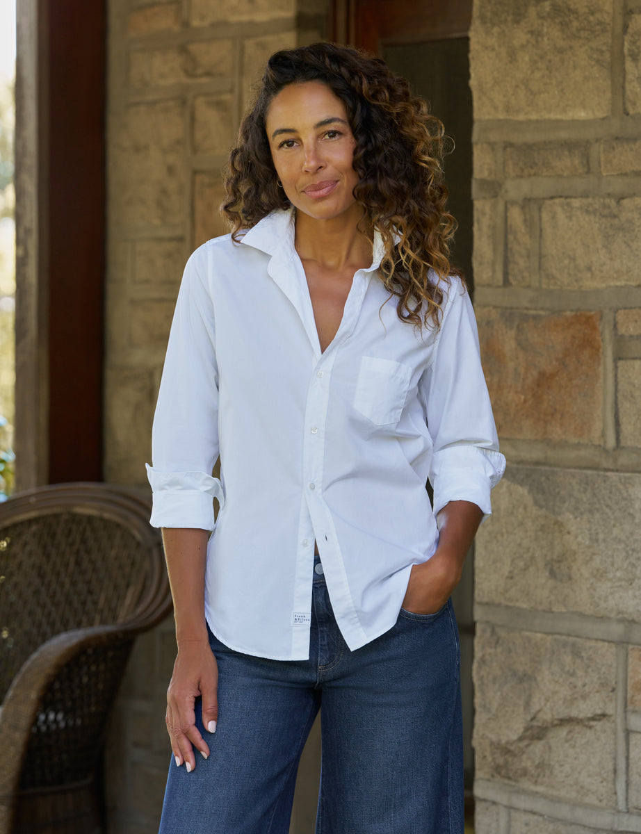 Barry, Tailored Button-Up Shirt, White | Frank & Eileen