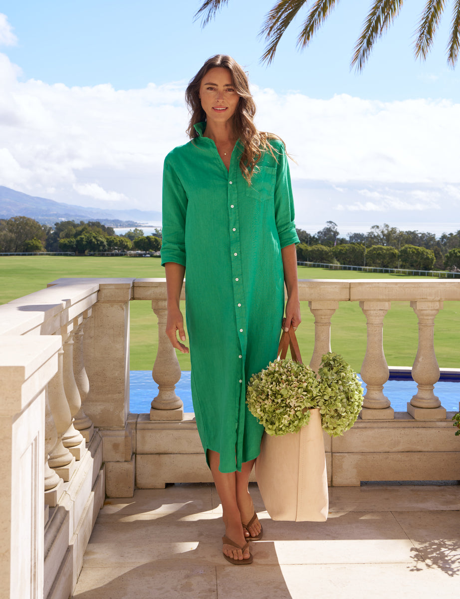 Rory, Maxi Shirtdress, Green | Frank & Eileen