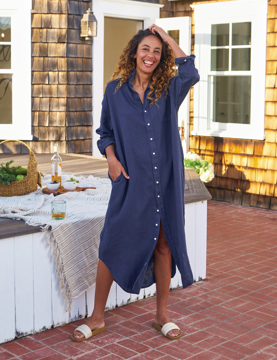 Frank & Eileen MEGAN Navy, Washed Linen Navy O/S