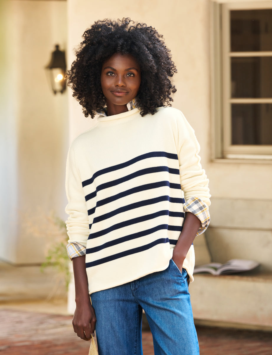 Vila Rundhalspullover VIDALO O-NECK L/S STRIPE KNIT TOP- NOOS, Normal Vila Rundhalspullover VIDALO O-NECK L/S STRIPE KNIT TOP- NOOS, Normal