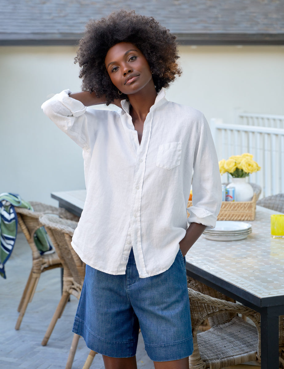 Eileen, Relaxed Button-Up Shirt, White | Frank & Eileen