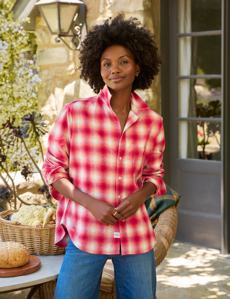 Frank＆Eileen Y-shirt Eileen, Relaxed Button-Up Shirt, Pink Plaid | Frank & Eileen