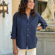 EILEEN Navy, Washed Linen