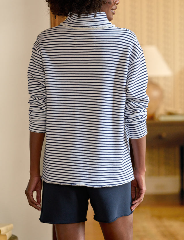 PATRICK Navy French Stripe, Triple Fleece