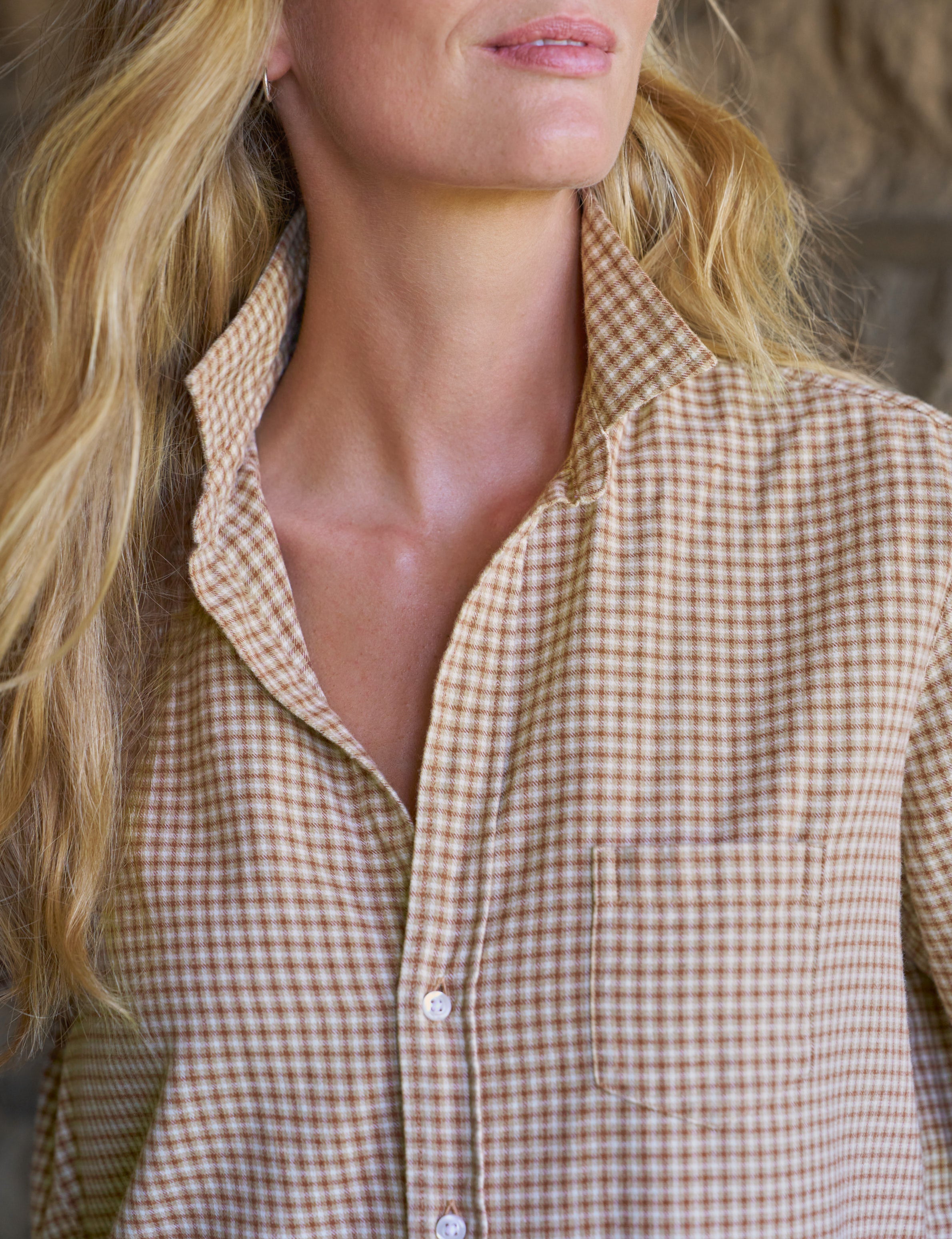 Eileen, Relaxed Button-Up Shirt, Brown Plaid | Frank & Eileen