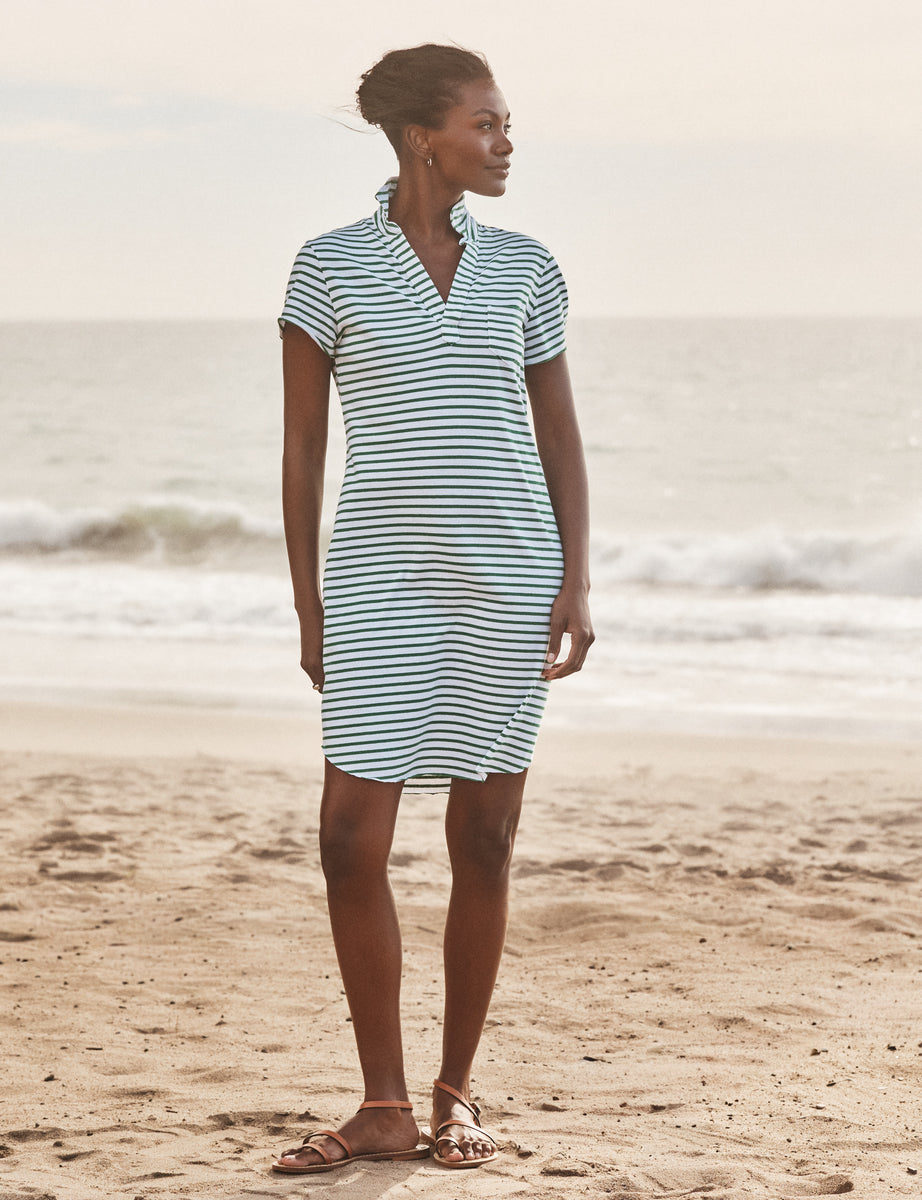 women polo dress Women's Striped Mini Blue the Miles Frank & Eileen LAUREN Green