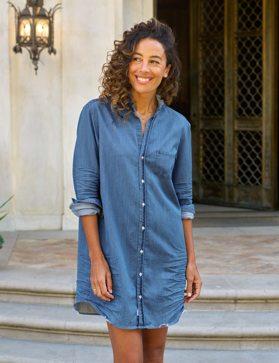 Mary - Women's Denim Midi Dress | Frank & Eileen