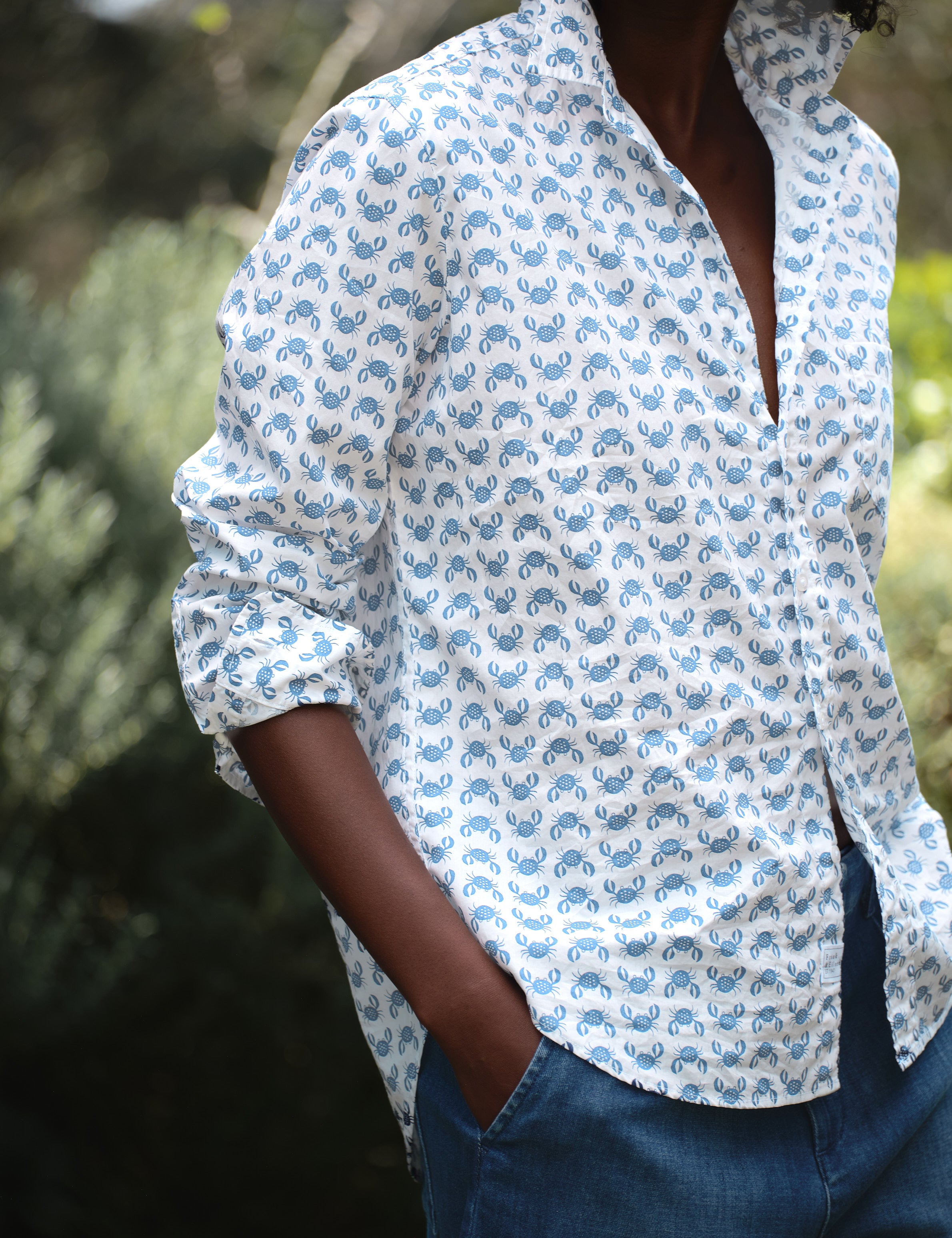 Frank&amp;Eileen ブラウス Eileen, Sweatshirt Button-Up, White – ReLoved by Frank & Eileen