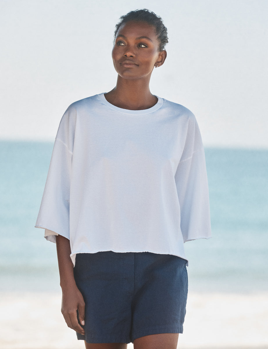 Presley, Oversized Tee, White | Frank & Eileen