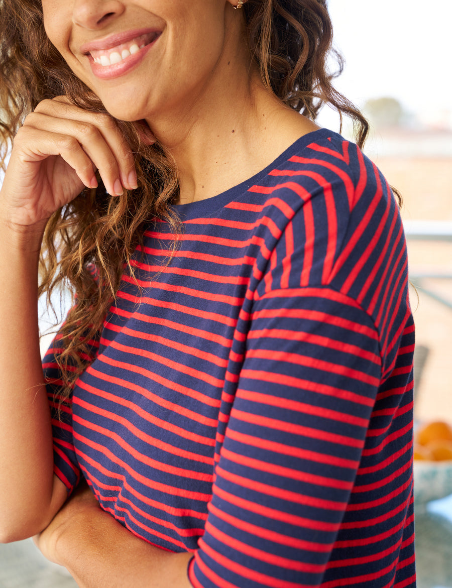 JOSEPHINE Red and Navy French Stripe, Heritage Jersey