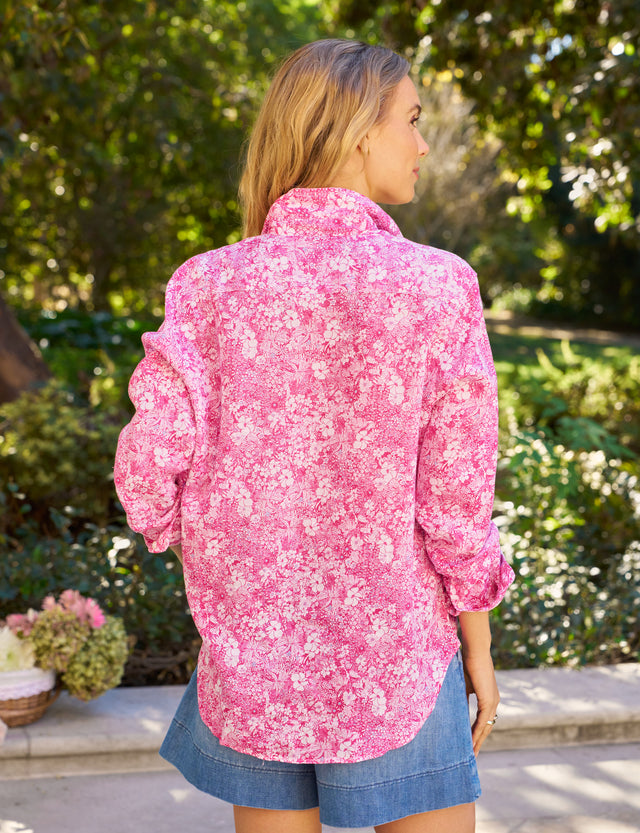 EILEEN Pink Floral, Italian Classic Linen