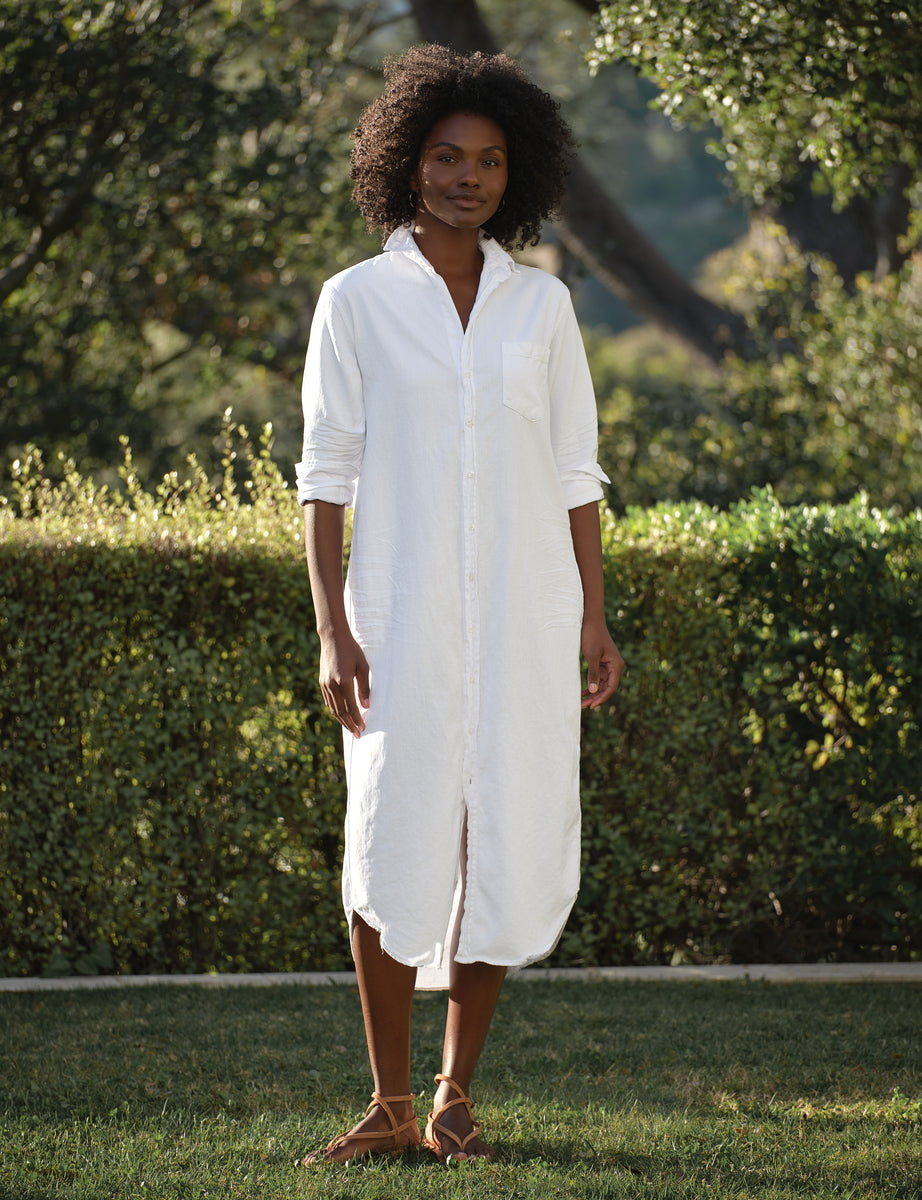 Rory, Maxi Shirtdress, White Denim | Frank & Eileen Rory, Maxi Shirtdress, White Denim | Frank & Eileen