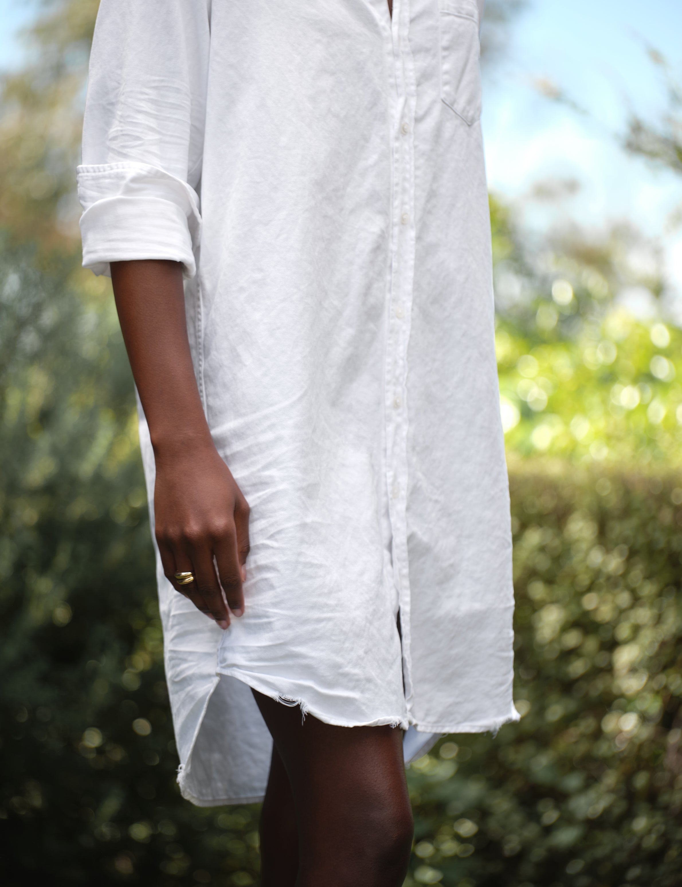 Mary, Classic Shirtdress, White Denim | Frank & Eileen Mary, Classic Shirtdress, White Denim | Frank & Eileen