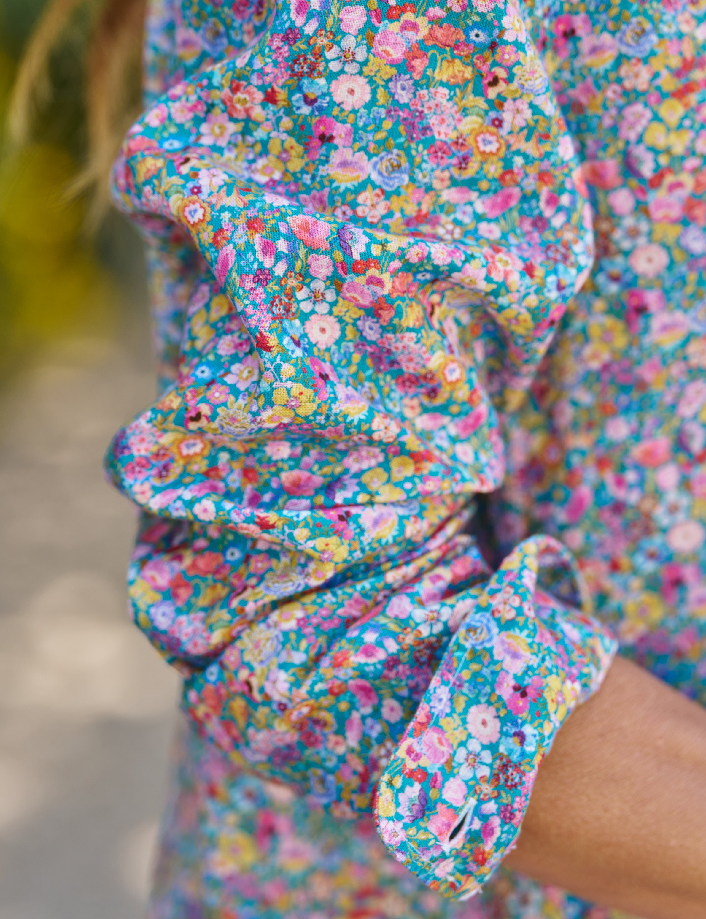 Mary, Classic Shirtdress, Multicolor Flowers