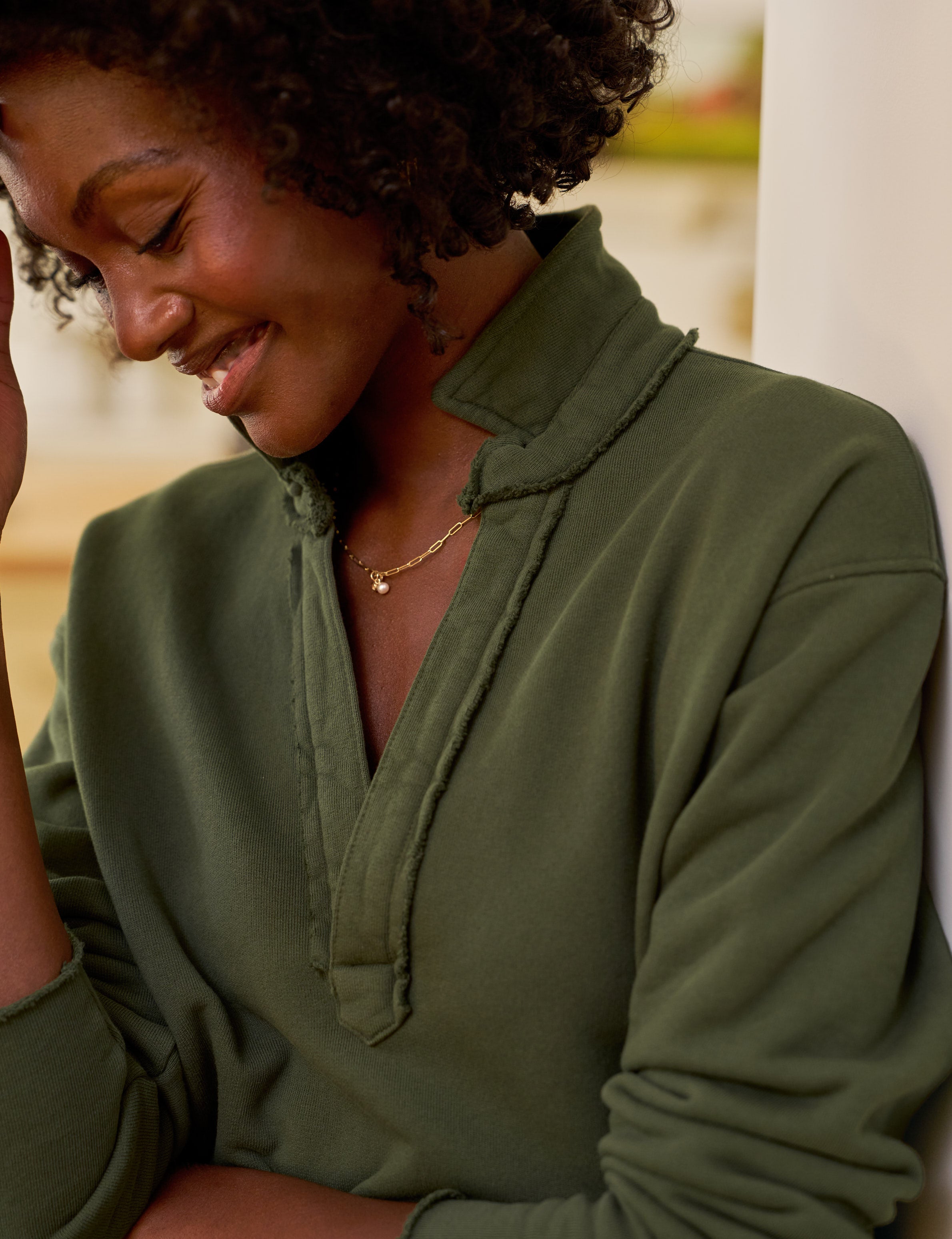 Patrick, Popover Henley, Dark Green | Frank & Eileen