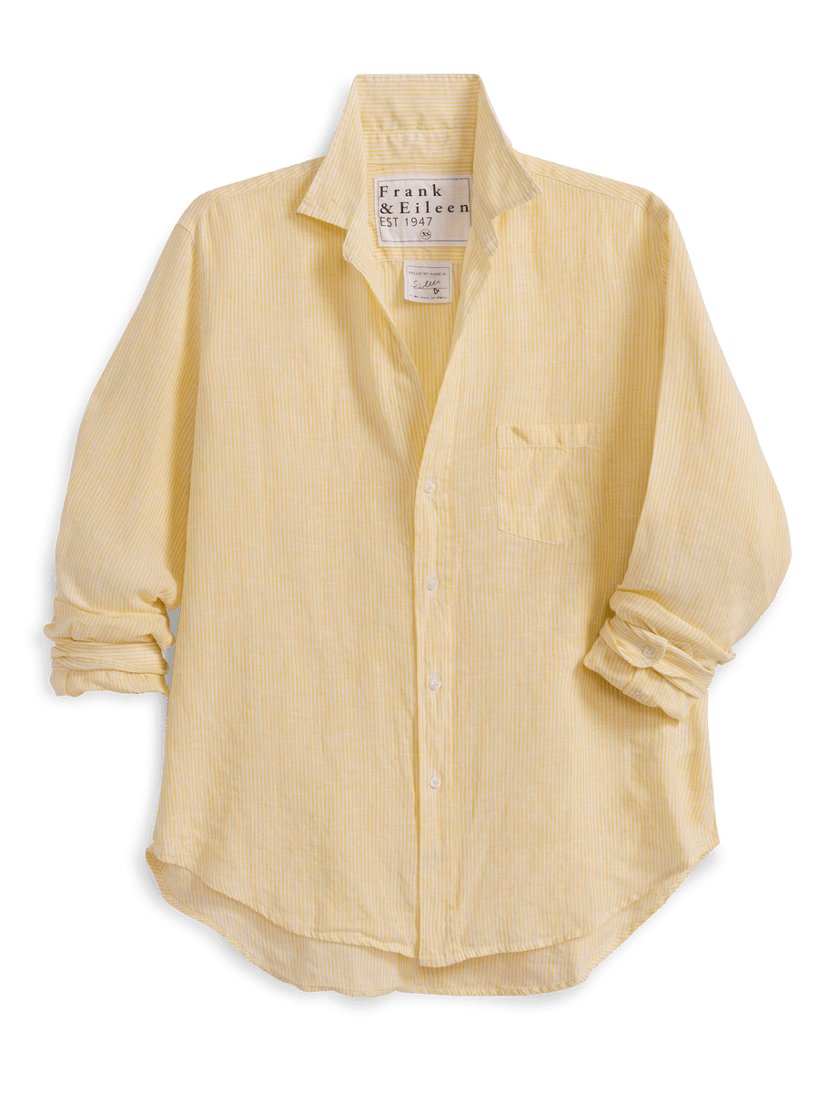 Frank&Eileen シャツ 黄色 Eileen, Relaxed Button-Up Shirt, Yellow Stripe | Frank & Eileen