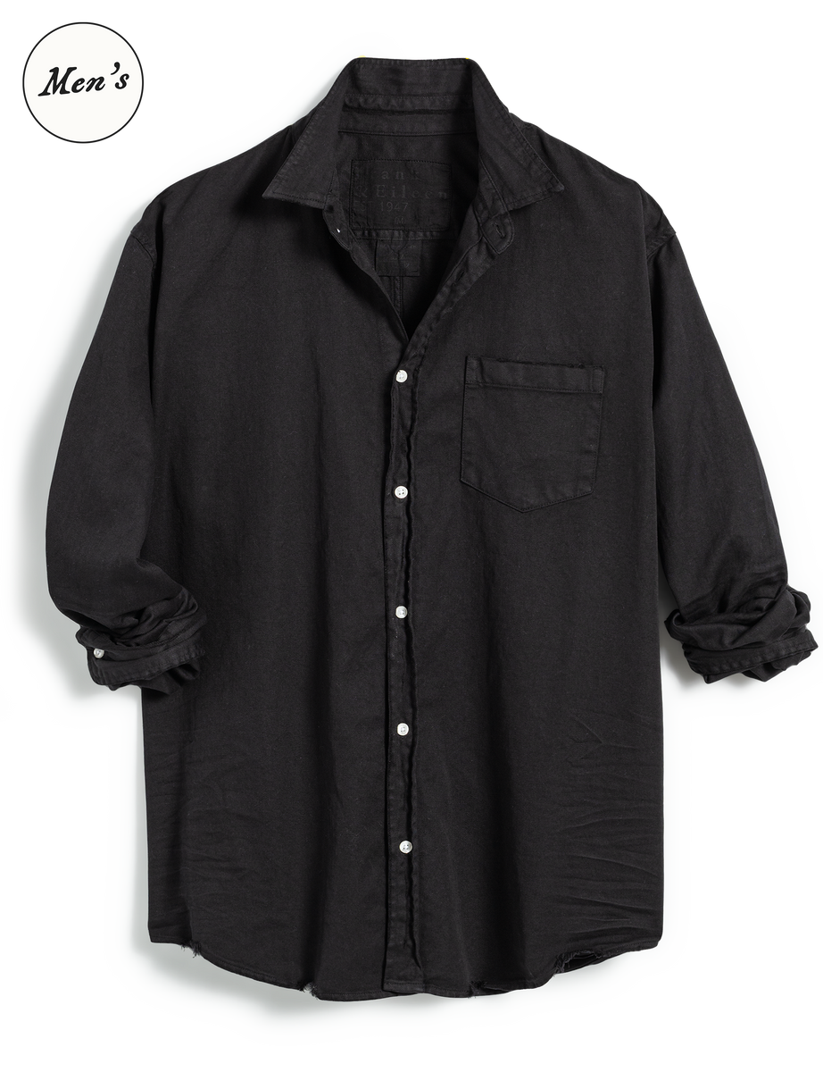 Luke, Men's Button Up Shirt, Black Denim | Frank & Eileen