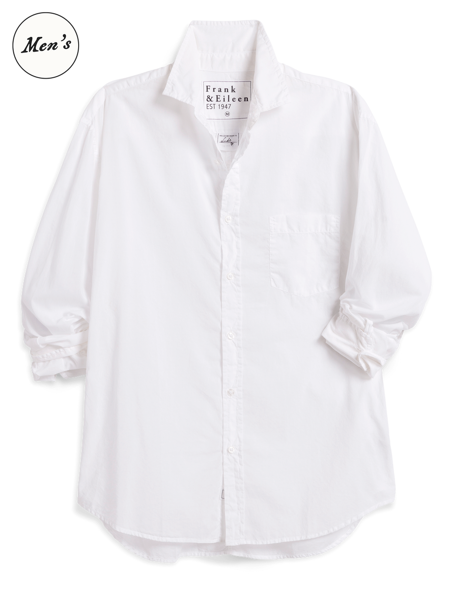 フランクアンドアイリーン LUKE シャツ 白 無地 コットン USA製 S Luke, Men's Button-Up Shirt, White | Frank & Eileen