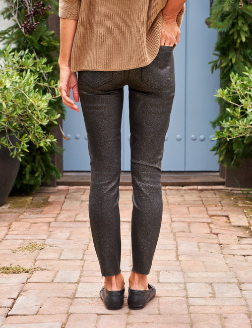 SLIGO Gold Glitter Wax, Italian Waxed Denim, alternate view