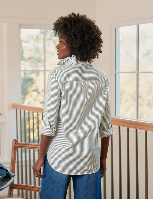 WAVERLY Army Green Stripe, Italian Superluxe, alternate view