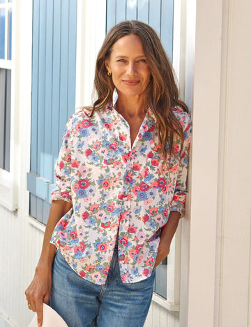 Silvio, Untuckable Button-Up Shirt, Blue Check | Frank & Eileen
