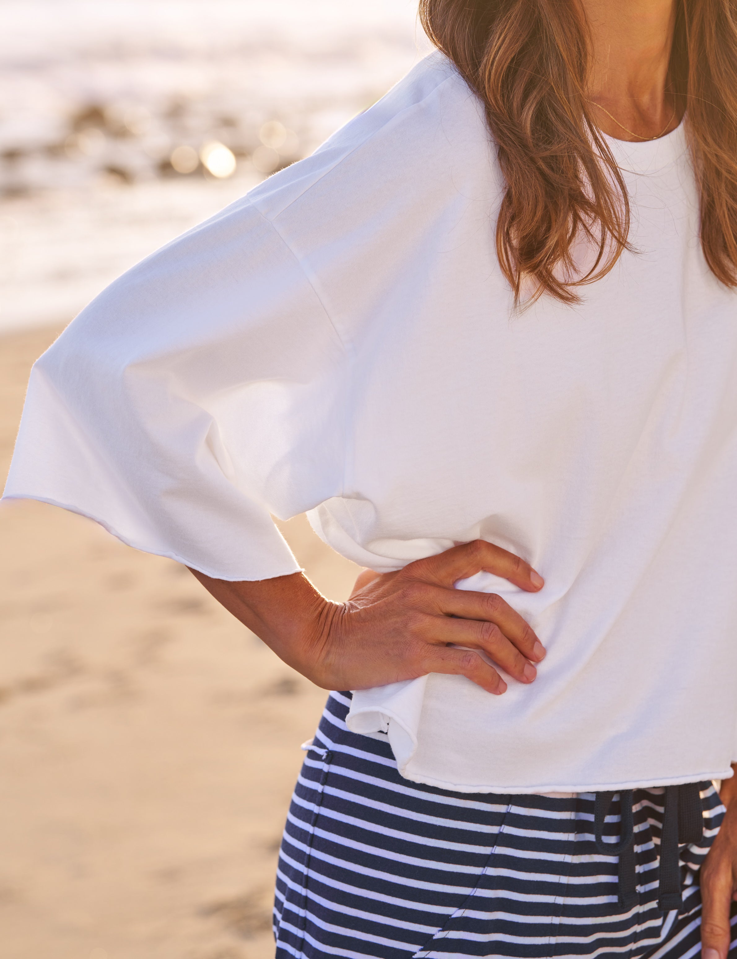 Presley, Oversized Tee, White | Frank & Eileen