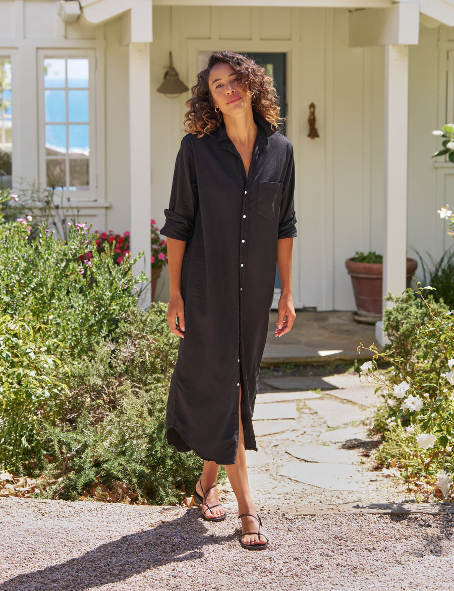 blue dress for baby girl Rory, Maxi Shirtdress, Black Denim