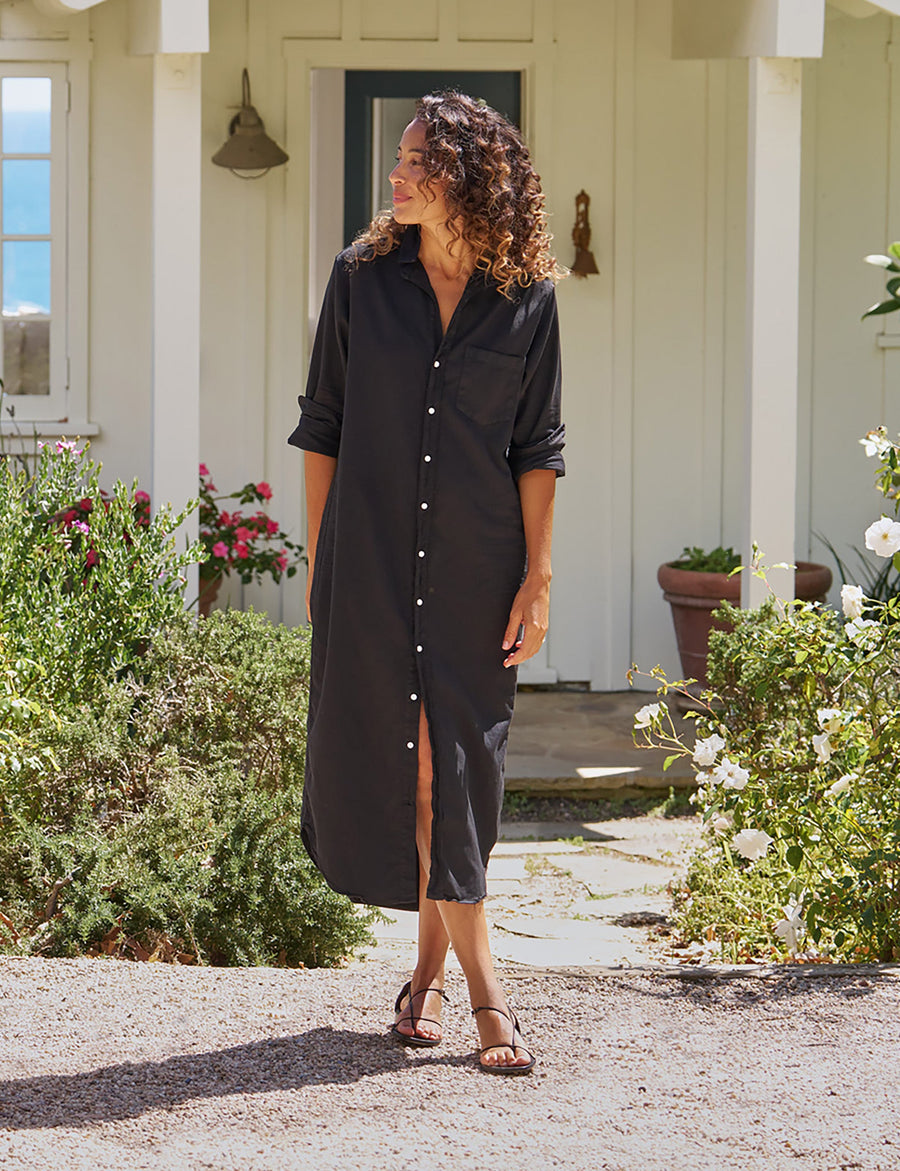 Rory, Maxi Shirtdress, Black Denim | Frank & Eileen