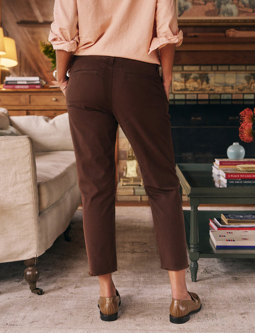 Back of person wearing Brown Frank & Eileen Wicklow Italian Chino in Italian Performance Twill, alternate view