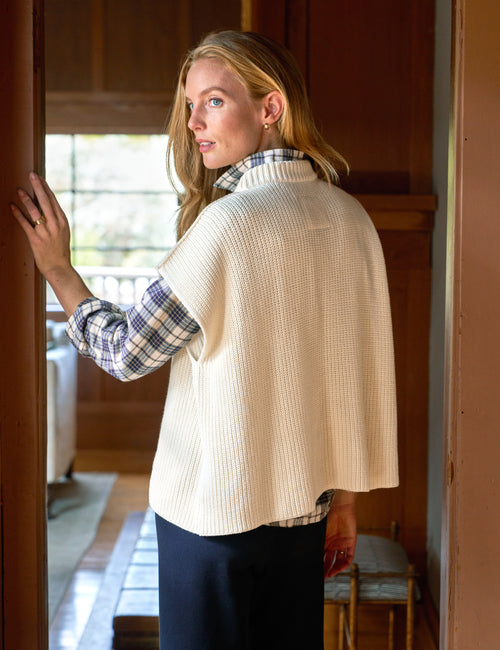 MONTECITO VEST Cream, Pure Italian Cotton, alternate view