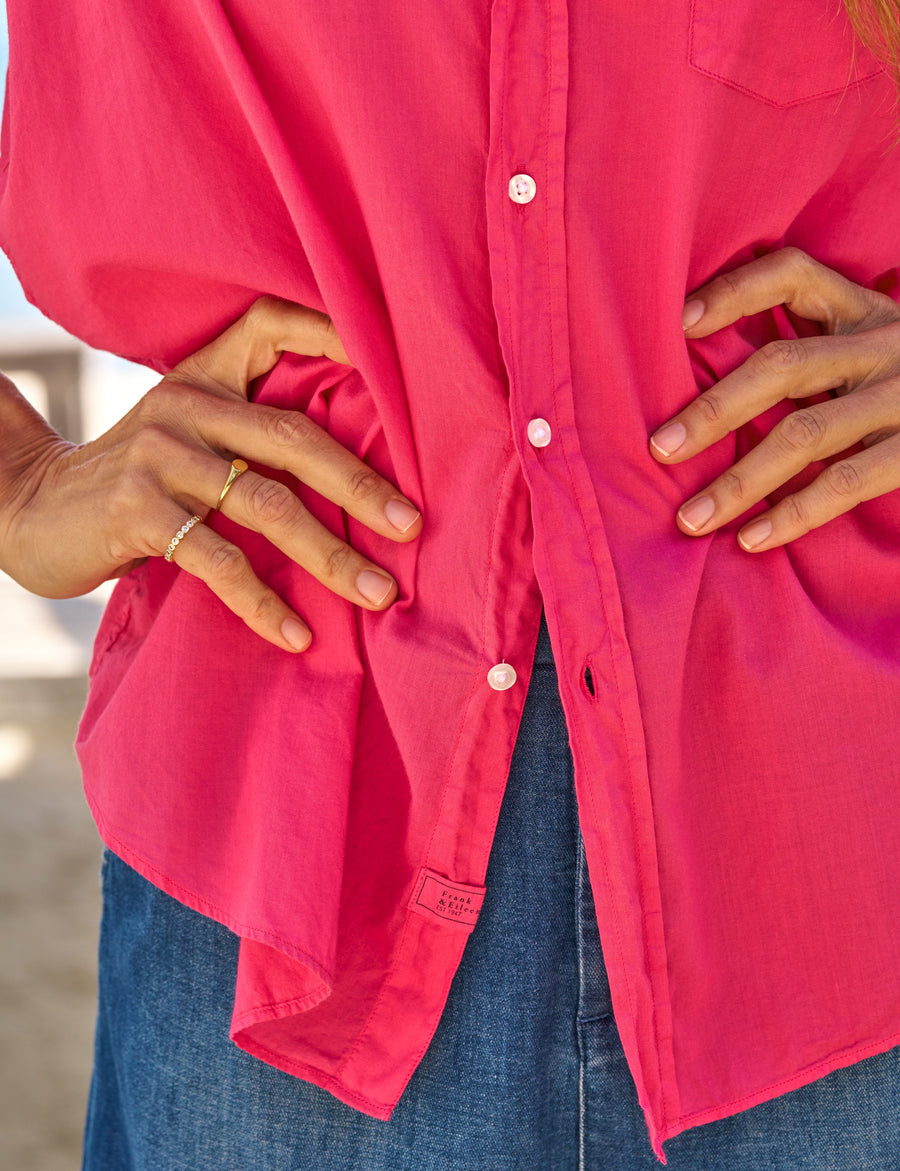 Eileen, Relaxed Button-Up Shirt, Dark Pink | Frank & Eileen