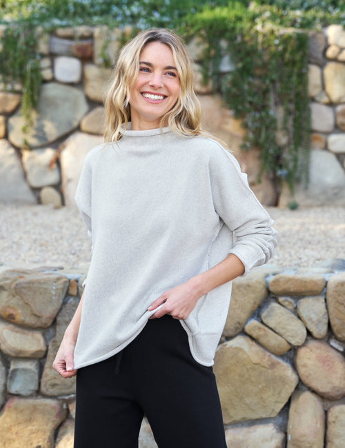 MONTEREY Heather Gray Melange, Pure Italian Cotton, front view