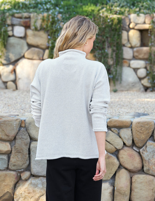 MONTEREY Heather Gray Melange, Pure Italian Cotton, alternate view