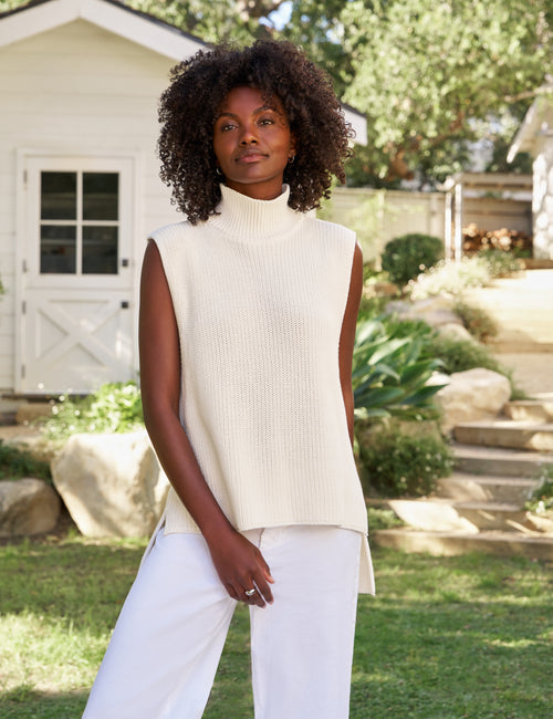 MONTECITO SHELL Ivory, Pure Italian Cotton, front view