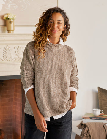 MONTECITO SWEATER Sandstone, Pure Italian Cotton