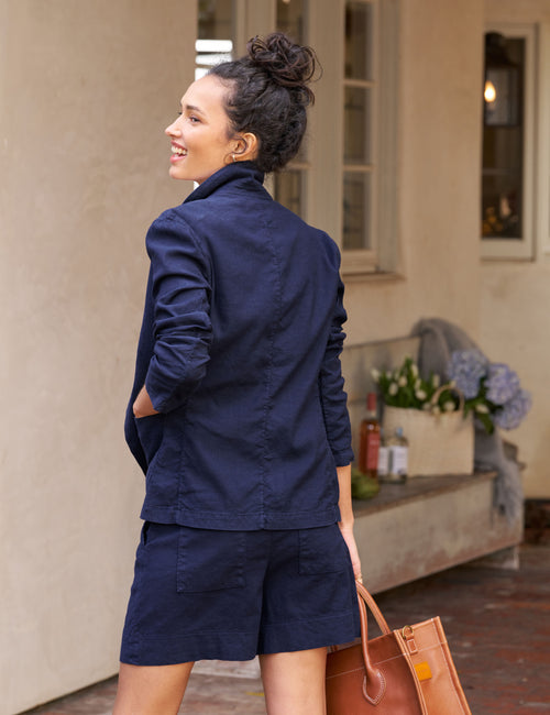 DUBLIN Navy, Italian Performance Linen, alternate view