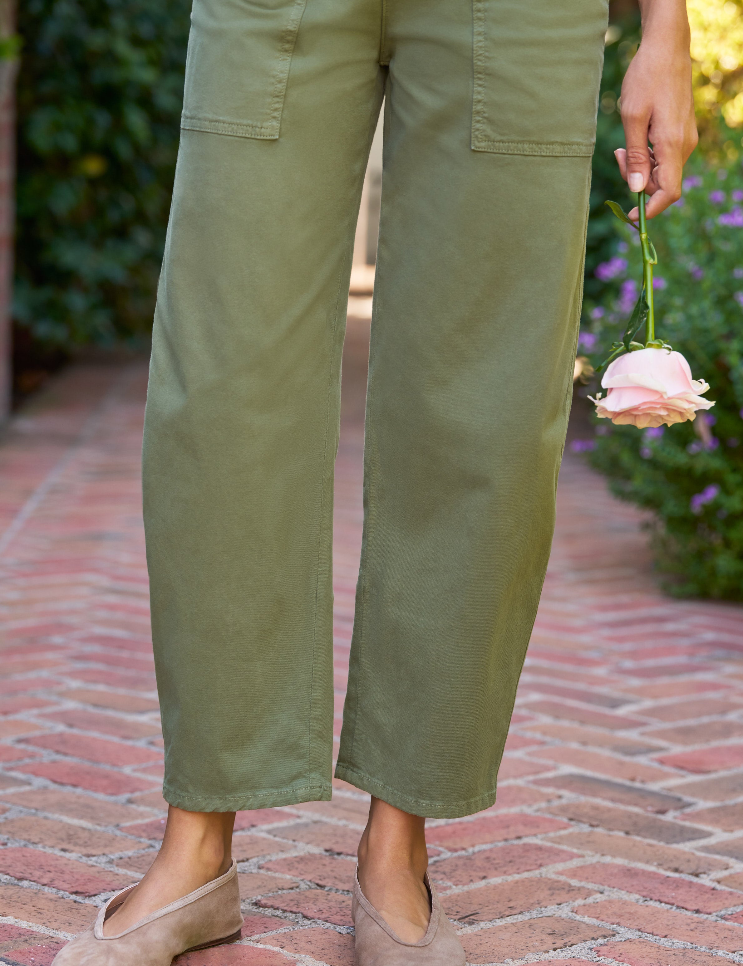 BRAY Olive, Italian Peached Twill