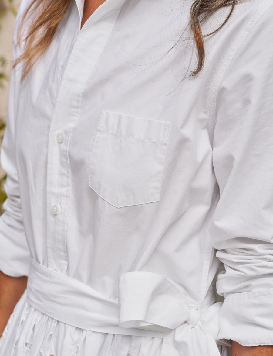 GRACE DRESS White, Eyelet Cotton