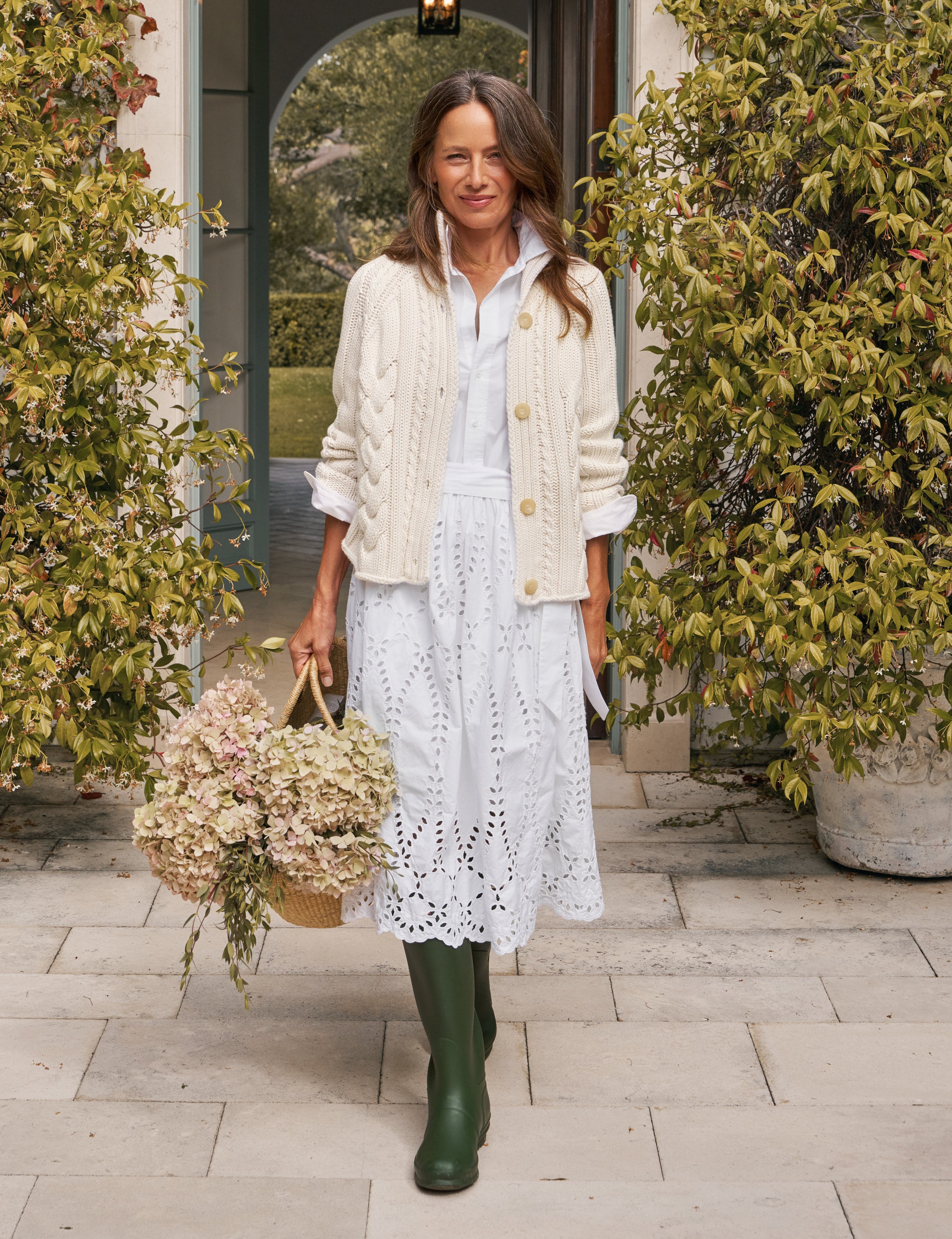 GRACE DRESS White, Eyelet Cotton