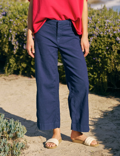 WEXFORD Summer Navy, Italian Performance Linen, front view