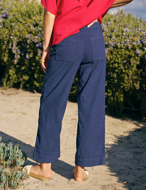 WEXFORD Summer Navy, Italian Performance Linen, alternate view