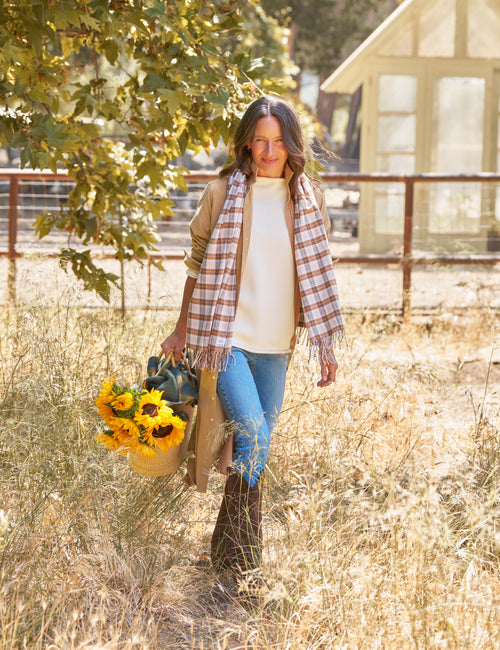 NOELLE Gray and Brown Plaid, view 3