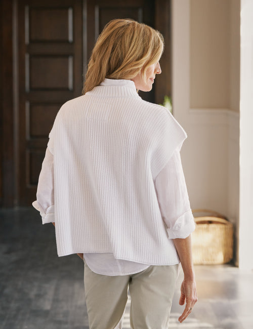 MONTECITO VEST White, Pure Italian Cotton, alternate view