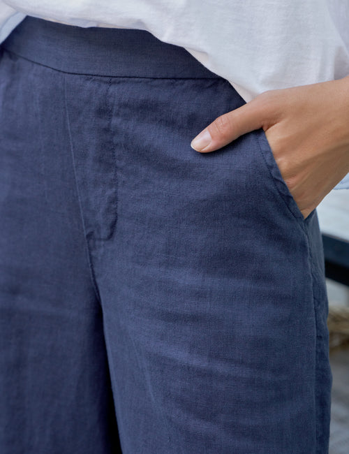 MAISIE Navy, Washed Linen, view 3