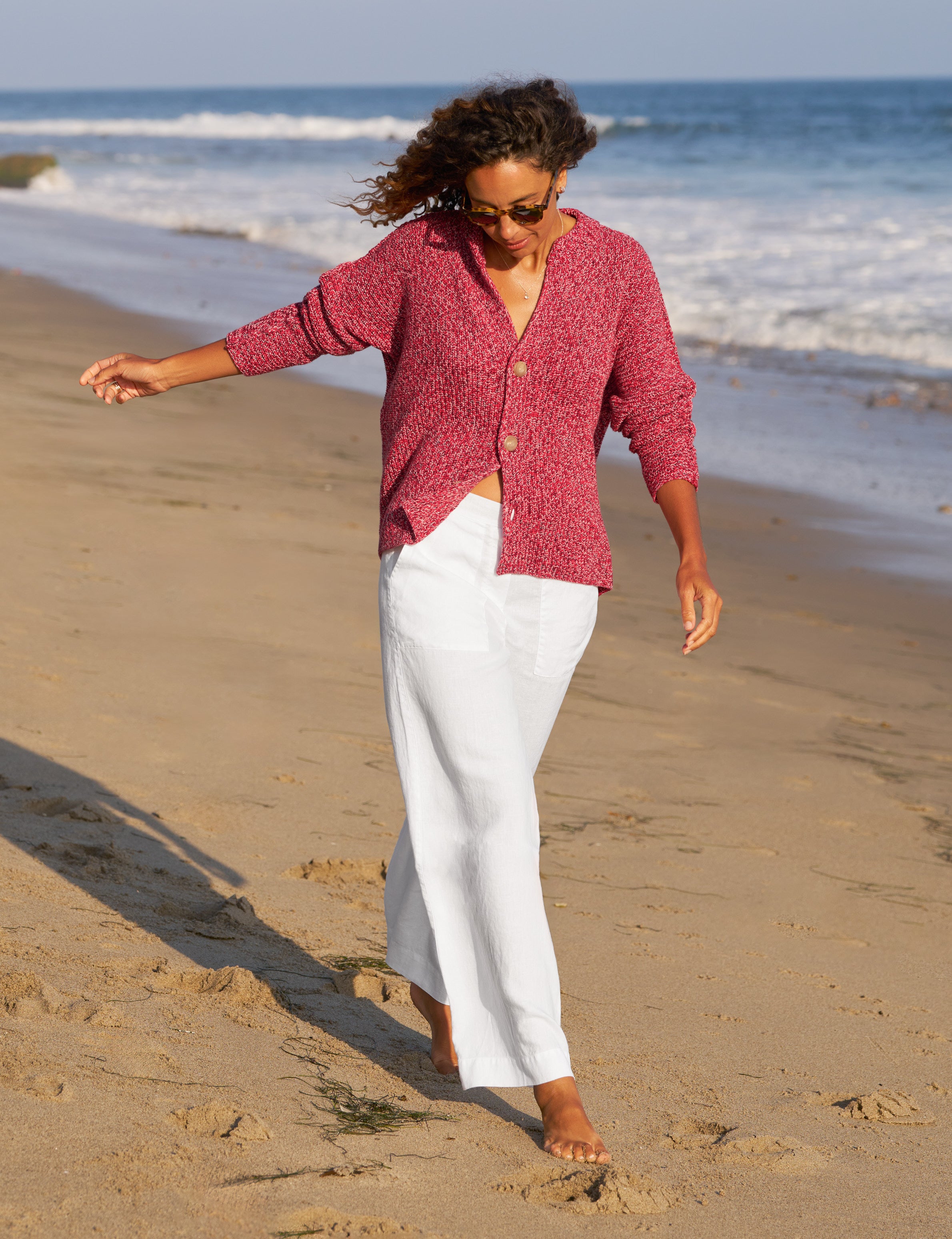 MONTECITO CARDIGAN Firecracker, Pure Italian Cotton, view 4