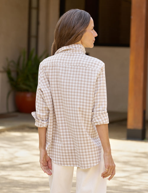 EILEEN Latte and Cream Gingham, Italian Cashmere Touch, alternate view