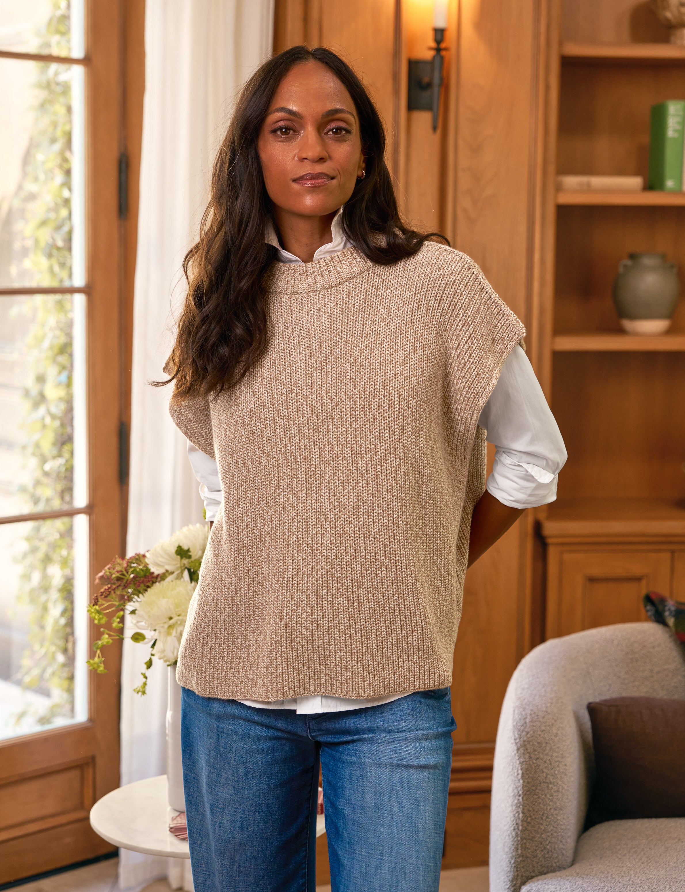 MONTECITO VEST Dune Marl, Pure Italian Cotton